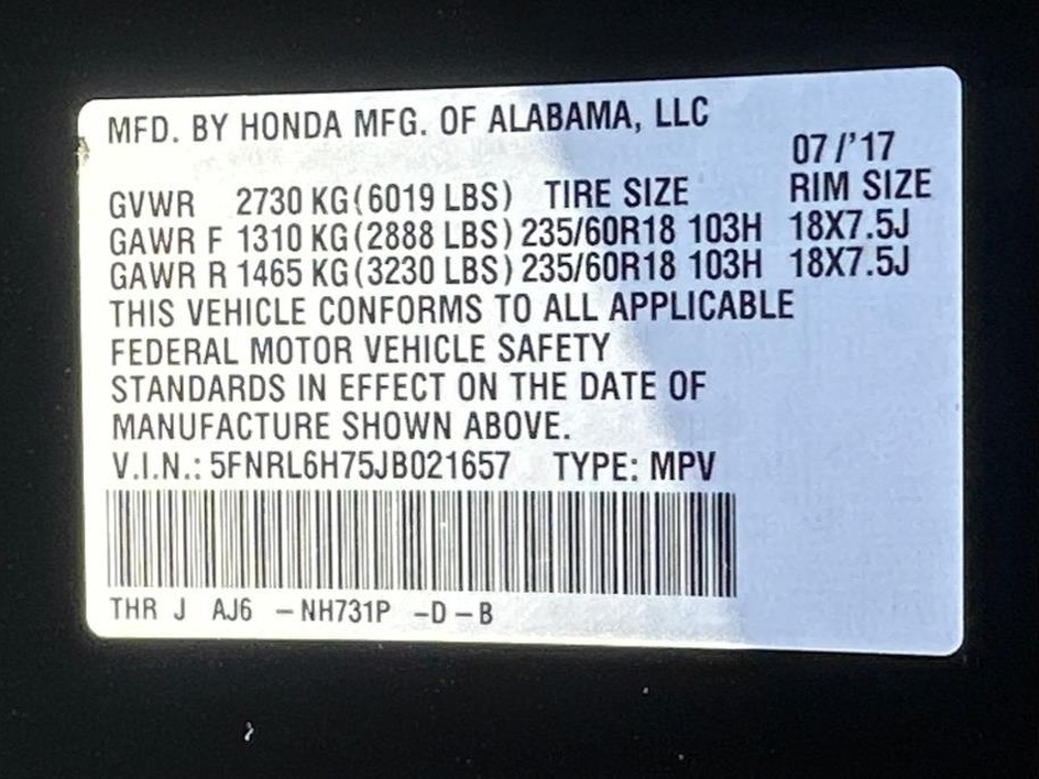 2018 Honda Odyssey EX-L - Photo 23